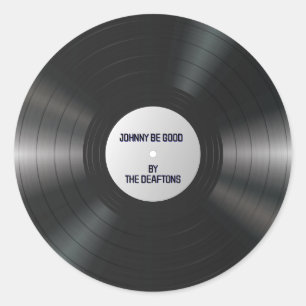 Tomt vinylMusic Record LP DIY Eget namn Runt Klistermärke
