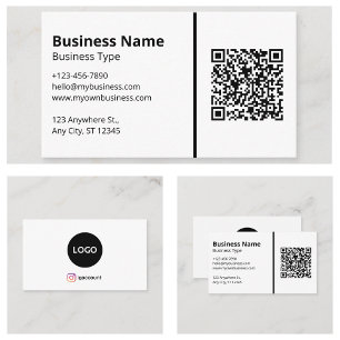 Tomt Vitt Din Logotyp QR-kod Sociala Medier Visitkort