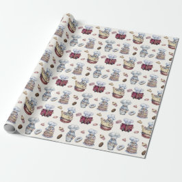 Tomtar bakande Cupcakes Munkar Trendig Skogsmark  Presentpapper