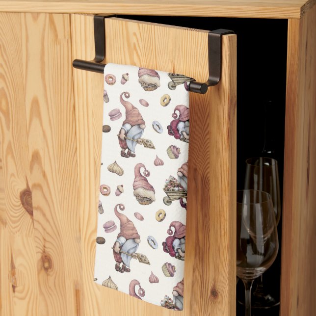 Tomtar bakar, Cupcakes, Munkar, Söt, Bedårande  Kökshandduk (Thirds Fold)