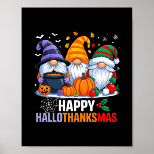 Tomtar Halloween Thanksgiving Christmas Glad Hall Poster