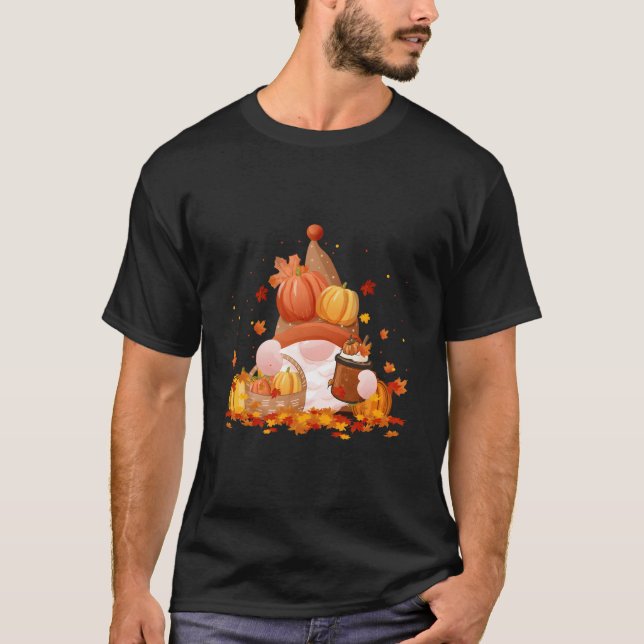Tomtar Höst Hösttomte Pumpa Kryddad Tackgivningsfe T Shirt (Framsida)
