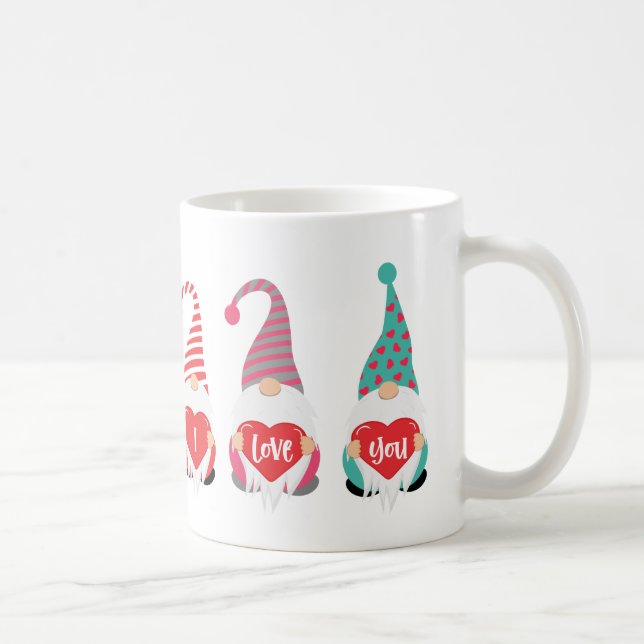 Tomtar jag älskar dig söta rolig Alla hjärtans dag Kaffemugg (Höger)