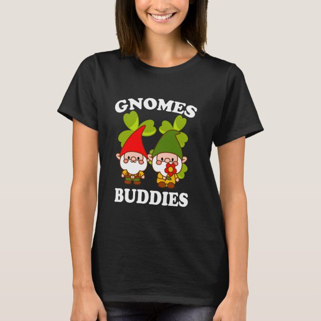 Tomtar Kompisar Rolig Trädgård Humor T Shirt (Framsida)