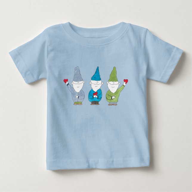 Tomtar Med Hjärta Magnet T Shirt (Framsida)