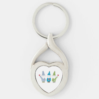 Tomtar Med Hjärta Magnet Twisted Heart Silverfärgad Nyckelring