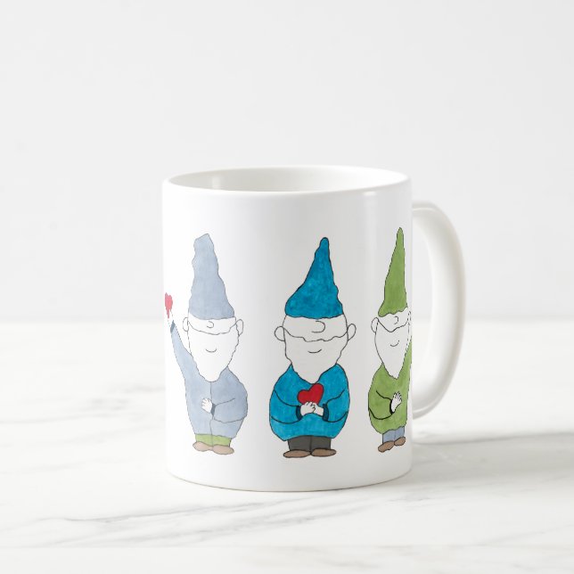 Tomtar med hjärtan kaffemugg (Framsida höger)