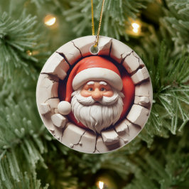 Tomte 3D-effekt INTE faktisk 3D Julgransprydnad Keramik