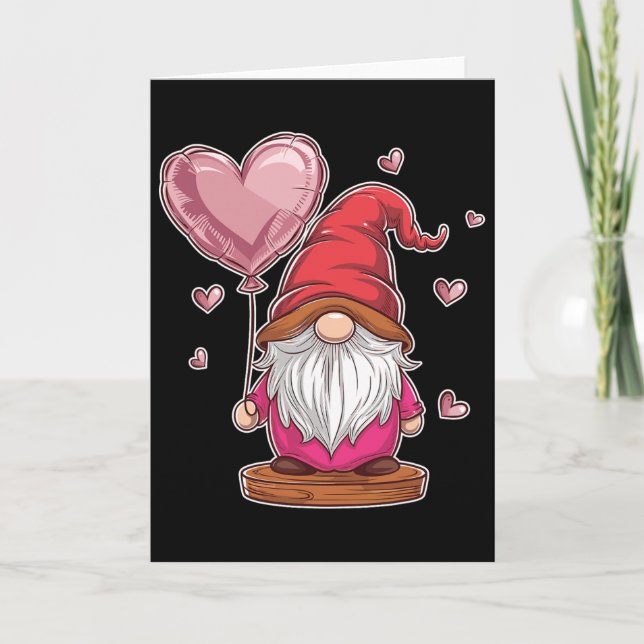 Tomte Alla hjärtans dag kärlek hjärta barn  Kort (Framsida)