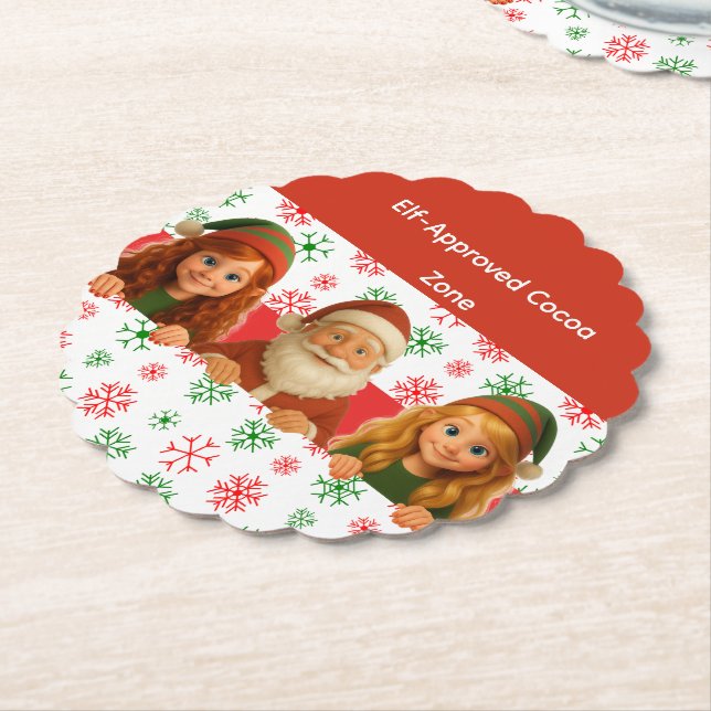 Tomte & Älvor Ansikten | Roligt julpapper från Nor Underlägg Papper (Vinklad)