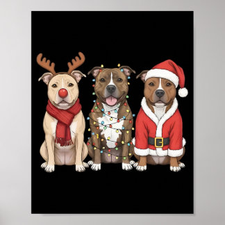 Tomte Amerikansk Pitbull Terrier Jul Pittie Do Poster