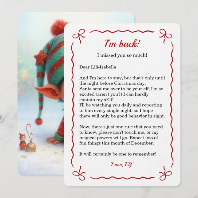 Tomte ankomstbrev | Specialleverans från Nordpolen Julkort (Fram/baksida)
