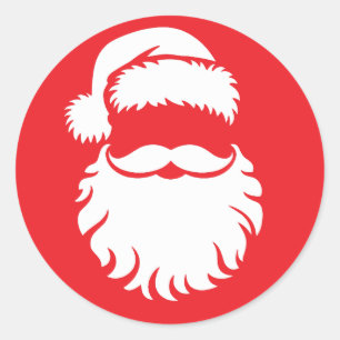 Tomte ansikte hatt jul runt klistermärke
