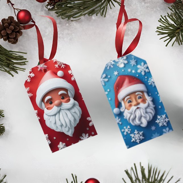 Tomte Ansikte Jul Holiday Present Märke Presentetikett (Skapare uppladdad)