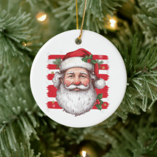 Tomte ansikte jul vintage skägg jul firande julgransprydnad keramik