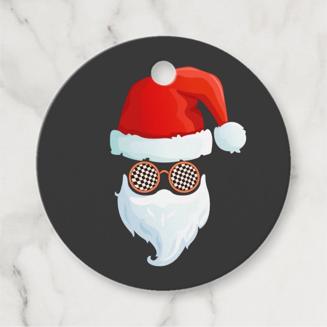 Tomte ansikte solglasögon Cool Hipster jul Gåvor Etiketter (Framsida)