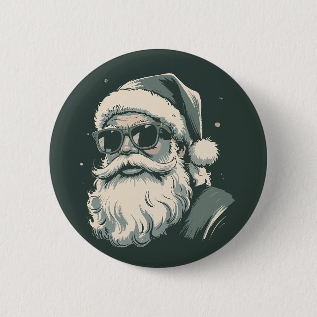 Tomte ansikte solglasögon jul Xmas Retro Knapp (Framsida)