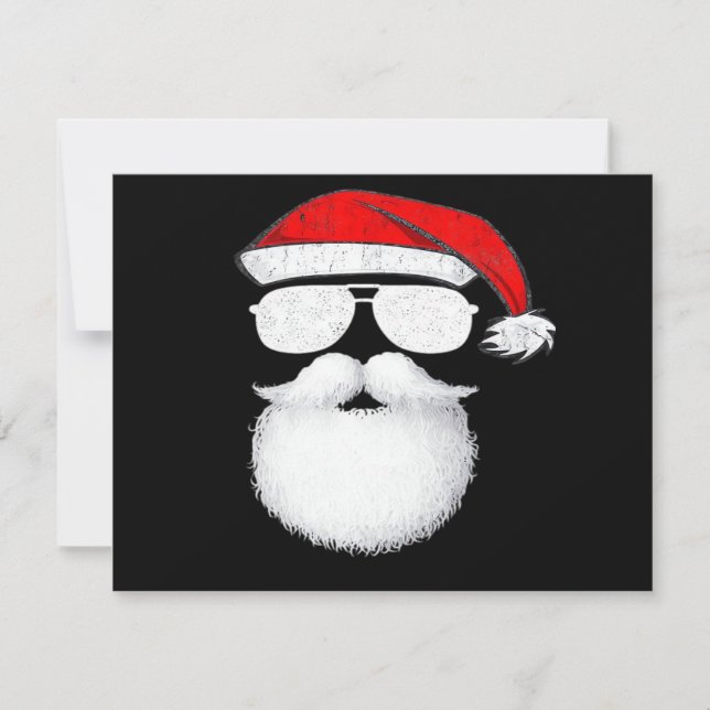 Tomte ansikte solglasögon med hatt skägg jul (Framsida)