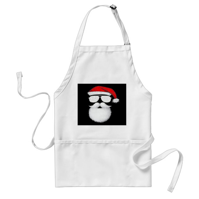 Tomte ansikte solglasögon med hatt skägg jul förkläde (Framsidan)