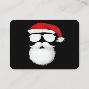 Tomte ansikte solglasögon med hatt skägg jul visitkort