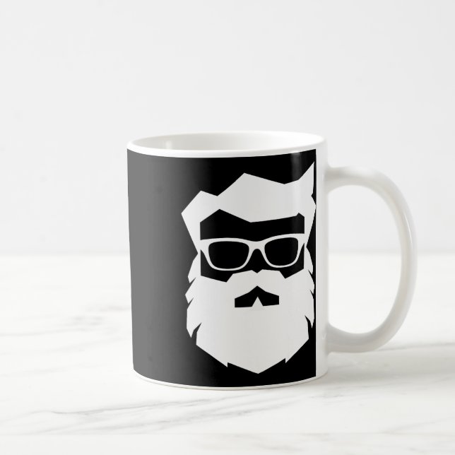 Tomte ansikte solglasögon med skägg jul kul jul kaffemugg (Höger)