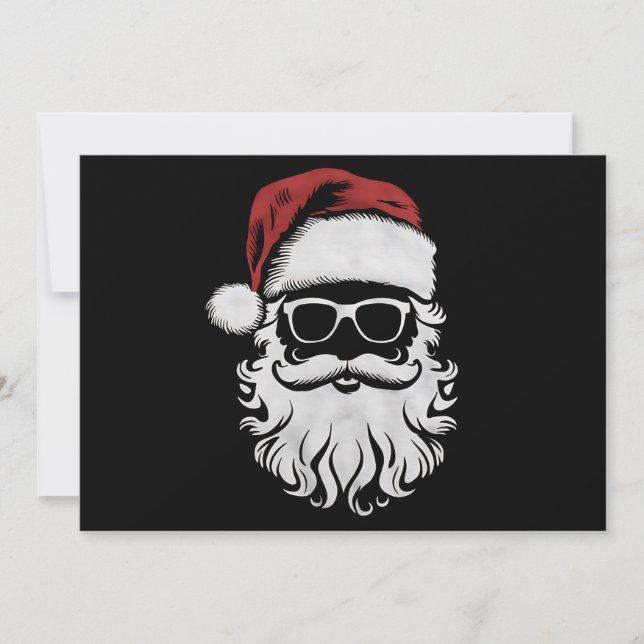 Tomte ansikts solglasögon med hatt skägg Xmas Julkort (Framsida)