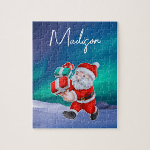 Tomte är på väg Norrskensjul Pussel