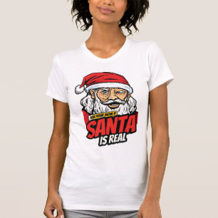Tomte är verklig – Fråga din Mamma Popkonst Blinka T Shirt