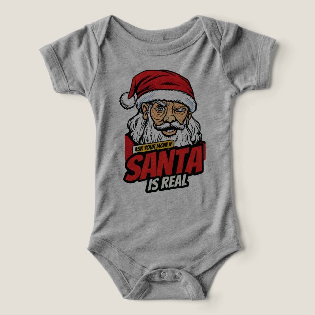 Tomte är verklig – Fråga din Mamma Popkonst Blinka T Shirt (Design Framsida)