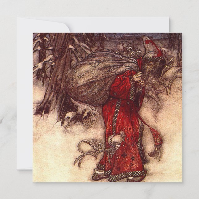 Tomte Arthur Rackham  Inbjudningar (Framsida)