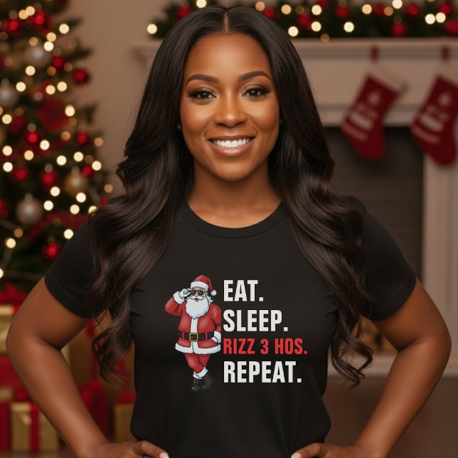 Tomte Ät Sova Rizzmas Upprepa Jul T Shirt (Skapare uppladdad)