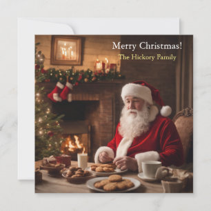 Tomte äter kakor julkort