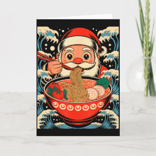 Tomte äter Ramen Nudlar Japansk jul Kort