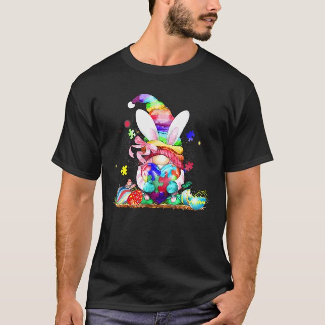 Tomte Autism Påskharen Vår Tomte Påskägg T Shirt (Framsida)