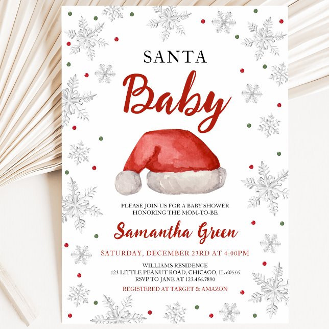 Tomte Baby Bebisdopp Inbjudan (Skapare uppladdad)
