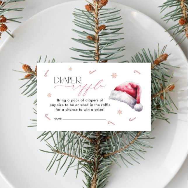 Tomte baby jul baby shower blöja lotteri tilläggskort (Skapare uppladdad)