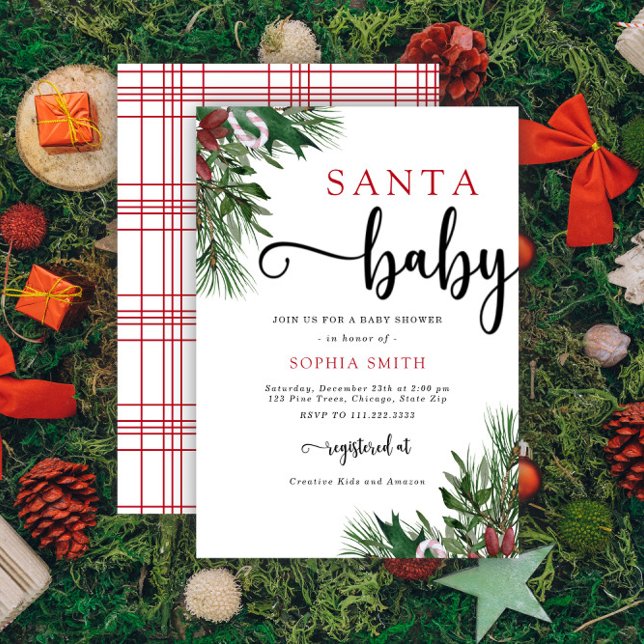 Tomte baby jul baby shower Inbjudan (Skapare uppladdad)