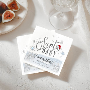 Tomte Baby Jul Vinter Baby Shower Servetter