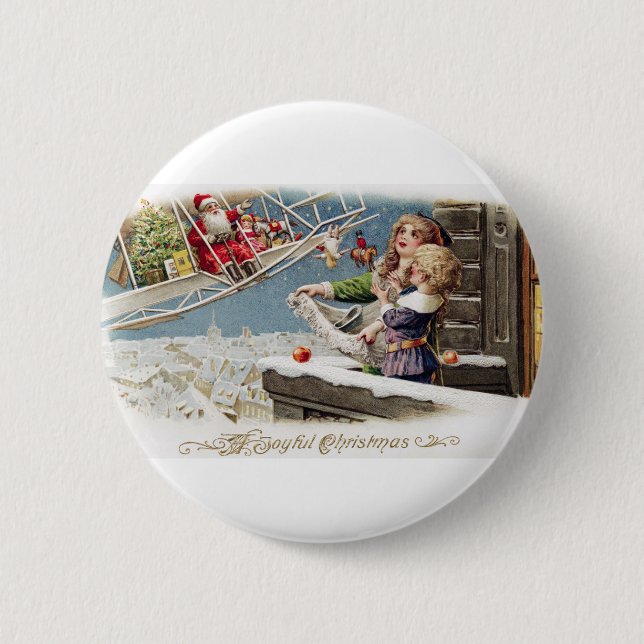 Tomte Barn Jul Vintage Knapp (Framsida)
