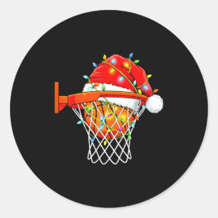 Tomte Basketboll Dunk Jul Tröjor För Pojkar Flicka Runt Klistermärke