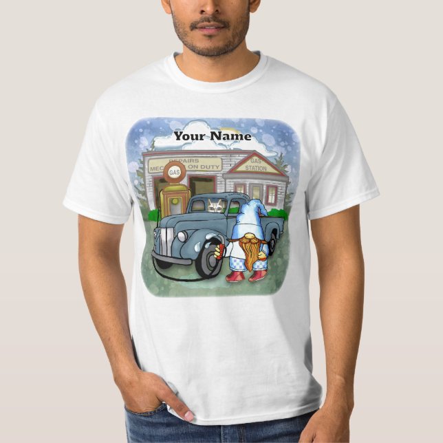 Tomte bensinstation t shirt (Framsida)