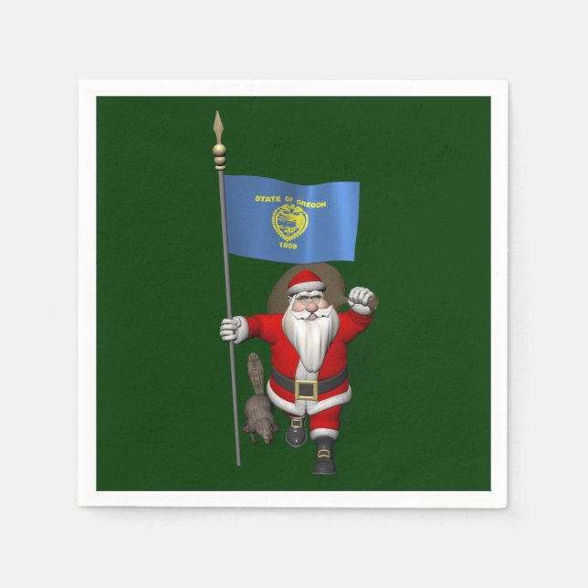 Tomte besöker Beavertillståndet Pappersservett (Framsidan)