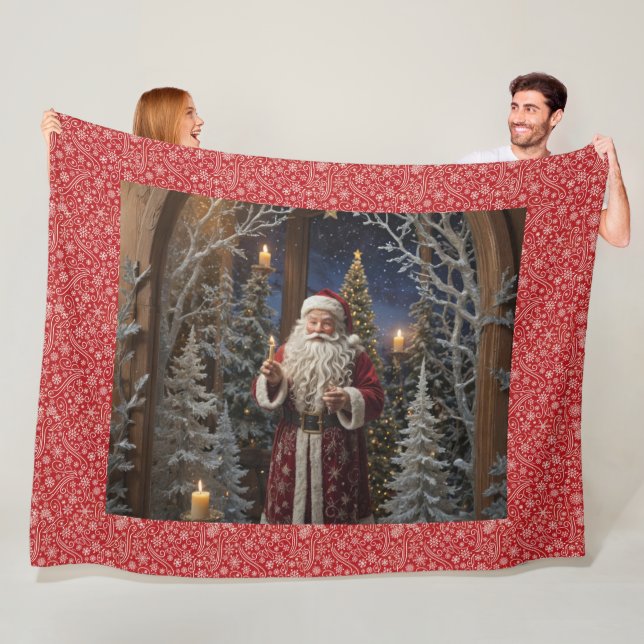 Tomte besöker fleecefilt (På plats)