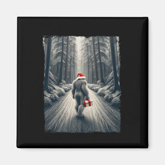 Tomte Bigfoot jul Sasquatch Tro  Magnet (Framsidan)