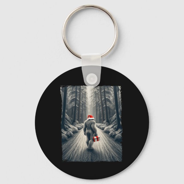 Tomte Bigfoot jul Sasquatch Tro  Nyckelring (Framsida)