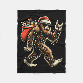 Tomte Bigfoot Julbelysning Rolig Sasquatch Fleecefilt