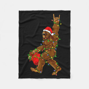 Tomte Bigfoot Julbelysning Rolig Sasquatch Tro Fleecefilt