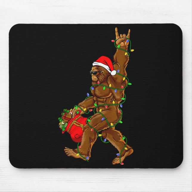 Tomte Bigfoot Julbelysning Rollig Sasquatch Tro Musmatta (Framsidan)