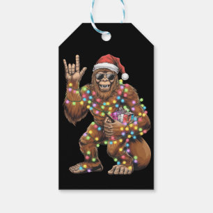 Tomte Bigfoot Julbelysningar Rock Rolig Presentetikett