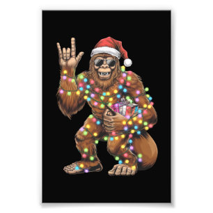 Tomte Bigfoot Julbelysningar Rock Roligt Fototryck